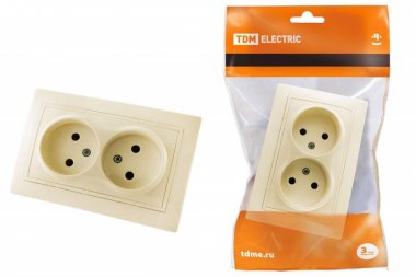 Фотография товара 'Tdm Розетка двойная 2П 10А 250В'