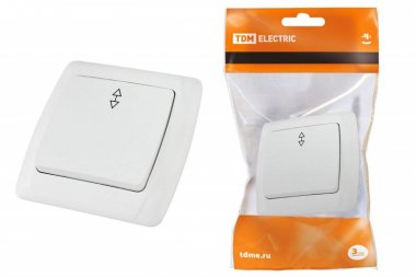 Фотография товара 'Tdm Выключатель на 2 направления 1 клавишный 10А "Онега" SQ1805-0003'