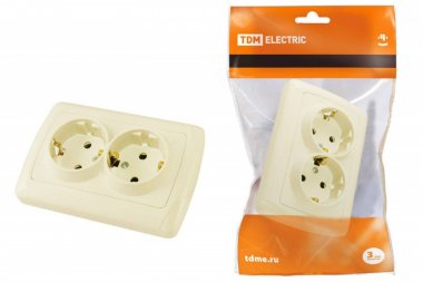Фотография товара 'Tdm Розетка двойная 2П+3 16А 250В "Онега" SQ1805-0047'