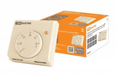 Фотография товара 'Tdm Термостат механический открытого монтажа НТ-1, индикатор, вкл/выкл, 10 А, 230 В, SQ2503-0010'