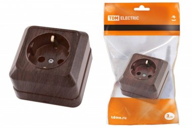 Фотография товара 'Tdm Розетка 2П+3 открытой установки IP20 16А 250В (керамика)'