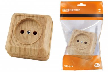 Фотография товара 'Tdm Розетка 2П открытой установки IP20 10А 250В (керамика)'