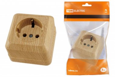 Фотография товара 'Tdm Розетка 2П+3 открытой установки IP20 16А 250В (керамика)'