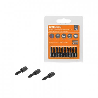 Фотография товара 'Tdm SQ1019-0421 Набор бит PH1x25, односторонних, сталь S2, Е 1/4", намагниченные, торсионные'