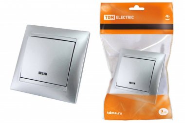 Фотография товара 'Tdm Выключатель 1 клавишный с подсветкой 10А'