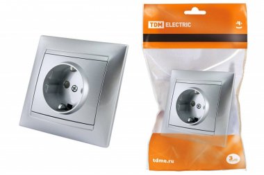 Фотография товара 'Tdm Розетка 2П+З 16А 250В с защитными шторками'