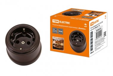 Фотография товара 'Tdm Розетка фарфоровая 2П+З 16А 250В «Болонь» SQ1820-0412'