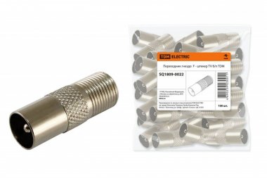 Фотография товара 'Tdm Переходник гнездо F - штекер TV без пайки SQ1809-0022'