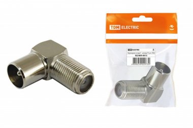 Фотография товара 'Tdm Переходник гнездо F - штекер TV угловой, SQ1809-0013'