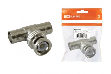Фотография товара 'Tdm Переходник штекер BNC - х2 гнезда BNC (тройник), SQ1809-0033'