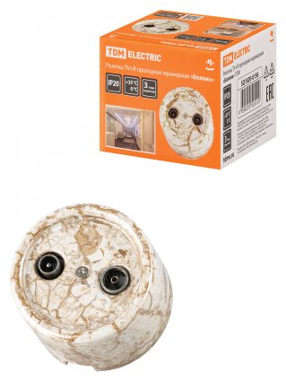 Фотография товара 'Tdm Розетка TV+R проходная мраморная «Болонь», SQ1820-0156'