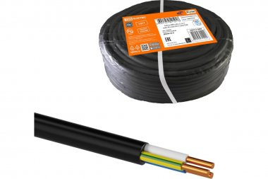 Фотография товара 'Tdm SQ0117-0439 Кабель ВВГнг(А)-LS 3х1,5 ок(N, PE)-0,66 ГОСТ'