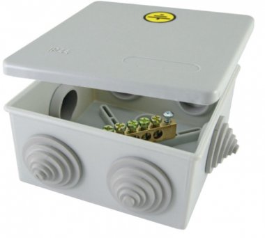 Фотография товара 'Tdm Коробка уравнивания потенциалов (КУП) ОП 85х85х40 мм, шина 6х9, 8 групп, IP44, SQ1401-1360'