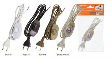 Фотография товара 'Tdm Шнур с плоской вилкой и светорегулятором ШУ05С2 (200Вт, RL) ШВВП 2х0,75мм2 SQ1305-0052'