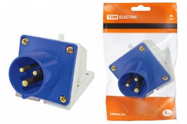 Фотография товара 'Tdm Вилка 523 стационарная 2Р+РЕ 32А 220В IP44 SQ0605-0014'