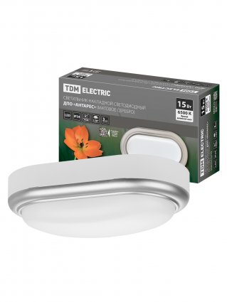 Фотография товара 'Tdm SQ0354-0029 Светильник накладной LED ДПО "Антарес" 15Вт 6500К овал 221*131*68'