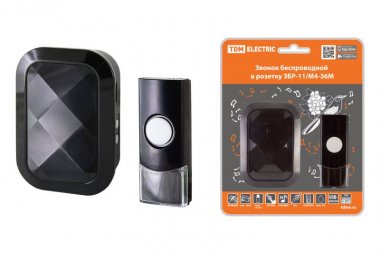 Фотография товара 'Tdm Звонок беспроводной в розетку ЗБР-11/М4-36М (36 мелодий, кнопка IP44, AC 230В, многокодовый, USB) SQ1901-0043'
