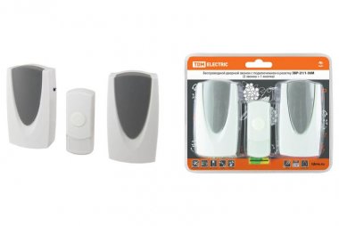 Фотография товара 'Tdm Звонок беспроводной в розетку ЗБР-21/1-36М (36 мелодий, кнопка IP44, AC 230V, 2 звонка) SQ1901-0012'