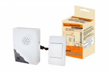 Фотография товара 'Tdm Звонок проводной на батарейках "народный" ЗПБ-Н-11/1-32М (32 мелодии, кнопка IP30, 2х1,5В АА) SQ1901-0105'