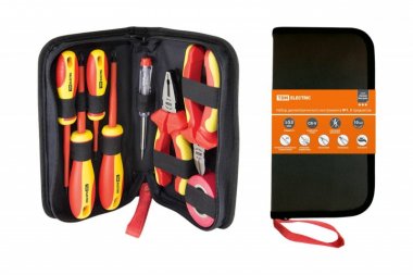 Фотография товара 'Tdm Набор диэлектрического инструмента №1, тканевый пенал, 8 предметов, 1000 В, “ЭкспертЭлектрик” SQ1017-0101'