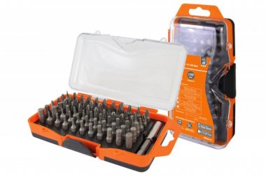 Фотография товара 'Tdm Набор бит №4, 66 бит: SL, PH, PZ, HEX, TORX, SQ, удлинитель, сталь CR-V, в пласт. держ.«Алмаз» SQ1019-0104'