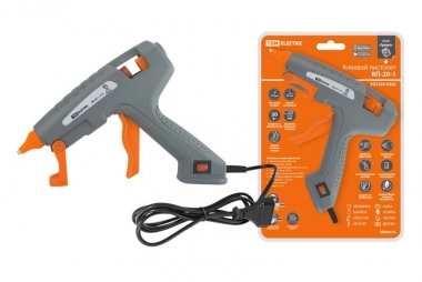 Фотография товара 'Tdm Клеевой пистолет КП-20-1, 7 мм, подставка, выключатель, 20 Вт, Т=220 С "Гранит" SQ1024-0303'