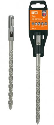 Фотография товара 'Tdm Бур по бетону, 10?210?150 мм, SDS-Plus, 2 резца, пластиковый держатель, "Рубин" SQ1094-0108'