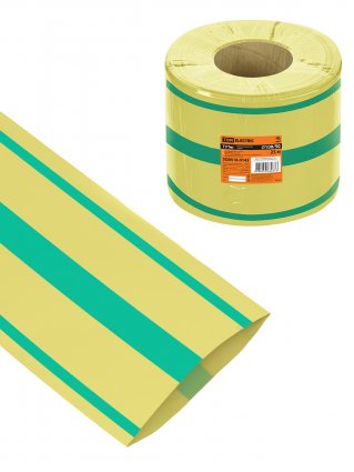 Фотография товара 'Tdm SQ0518-0143 Термоусаживаемая трубка ТУТнг 100/50 желто-зеленая (25 м/ролл)'