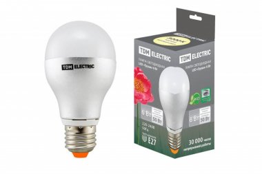 Фотография товара 'Tdm Лампа светодиодная Груша - 6 Вт - 220 В - 3000 К – E27 SQ0340-0066'