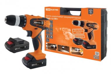 Фотография товара 'Tdm Дрель-шуруповерт ДША-12-ЛК1 12 В, 1,3 А*ч Li-Ion 2 шт, 22 Нм, 0-1350 об/мин, кейс, "Гранит" SQ1030-0202'