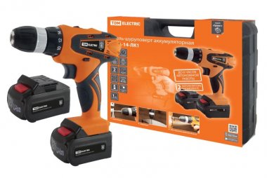 Фотография товара 'Tdm Дрель-шуруповерт ДША-14-ЛК1 14 В, 1,3 А*ч Li-Ion 2 шт, 26 Нм, 0-1400 об/мин, кейс, "Гранит" SQ1030-0203'