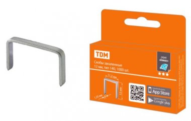 Фотография товара 'Tdm Скобы закаленные 12 мм, тип 140, "Алмаз" SQ1038-0203'