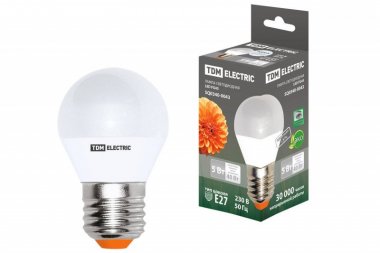 Фотография товара 'Tdm Лампа светодиодная FG45-5 Вт-220 В-4000 К–E27 SQ0340-0043'