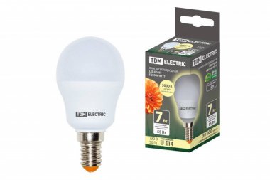 Фотография товара 'Tdm Лампа светодиодная FG45-7 Вт-230 В-3000 К–E14 SQ0340-0177'