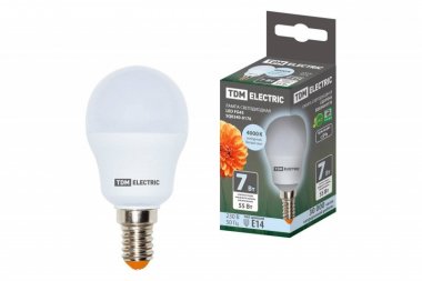 Фотография товара 'Tdm Лампа светодиодная FG45-7 Вт-230 В-4000 К–E14 SQ0340-0176'