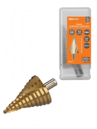 Фотография товара 'Tdm SQ1090-0723 Сверло по металлу ступенчатое, 6-52 мм, 12 ступеней'