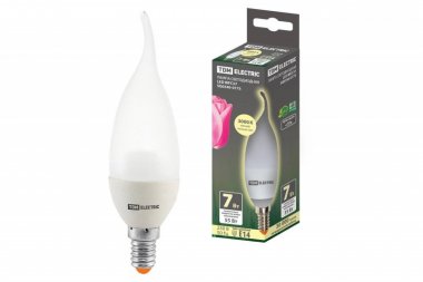 Фотография товара 'Tdm Лампа светодиодная WFC37-7 Вт-230 В -3000 К–E14 (свеча на ветру) SQ0340-0173'