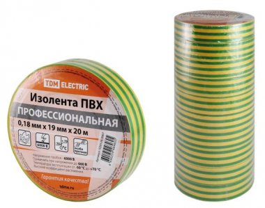 Фотография товара 'Tdm Изолента ПВХ профессиональная 0,18х19мм SQ0526-0067'