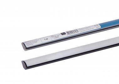 Фотография товара 'Tdm Алюминиевый профиль угловой черный 1616 (1 м), матовый рассеиватель, 2 заглушки, 2 крепежа, SQ0331-0494'