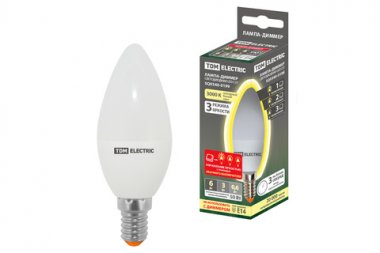 Фотография товара 'Tdm Лампа светодиодная С37-6 Вт-230 В-3000 К–E14'