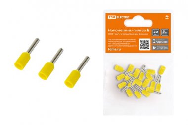 Фотография товара 'Tdm Наконечник-гильза Е1008 1мм2 с изолированным фланцем SQ0568-0038'