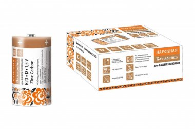Фотография товара 'Tdm Элемент питания R20 D Zinc Carbon 1,5V SH-2 Народный SQ1702-0022'