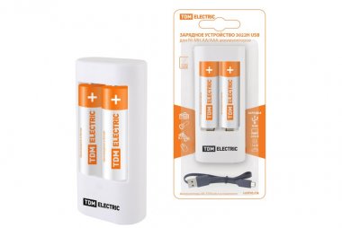 Фотография товара 'Tdm Зарядное устройство 3022Н (300 mA 2 слота АА/ААА 1 кан.+2xAA2500 USB) SQ1702-0103'