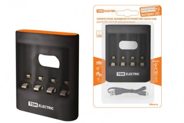 Фотография товара 'Tdm Зарядное устройство 36044 (3600 mA 4 слота АА/ААА 4 кан.USB) SQ1702-0100'