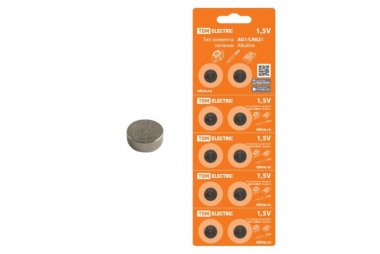 Фотография товара 'Tdm Элемент питания AG1/LR621 Alkaline 1,5V BP-10 SQ1702-0045'