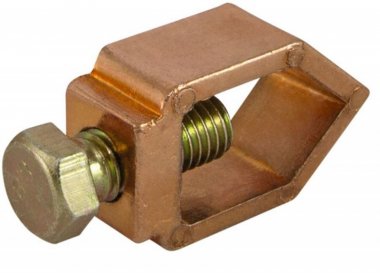 Фотография товара 'Tdm Зажим овальный алюминиевый медное покрытие 1-болтовой ЗОАМ14 стержень D14 - провод 16-70 мм2 SQ2401-0024'