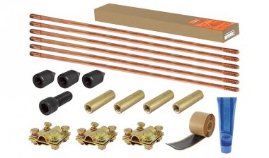 Фотография товара 'Tdm Комплект заземления №1, для частного дома, на основе стальных омедненных стержней , крестовой зажим, лента, паста, SQ2402-0001'