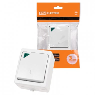 Фотография товара 'Tdm SQ1803-1005 Переключатель на 2 направления 1-кл. с подсветкой открытой установки IP54 10А'