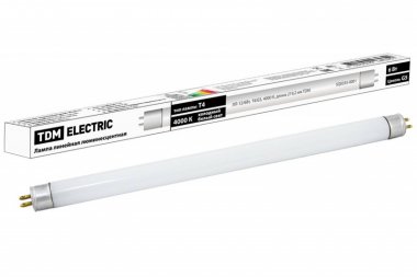 Фотография товара 'Tdm Лампа люминесцентная линейная двухцокольная ЛЛ-12/6Вт, T4/G5, 4000 К SQ0355-0001'