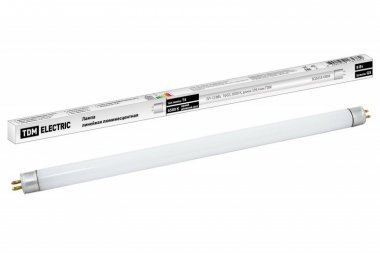 Фотография товара 'Tdm Лампа люминесцентная линейная двухцокольная ЛЛ-12/8Вт, T4/G5, 6500 К SQ0355-0004'